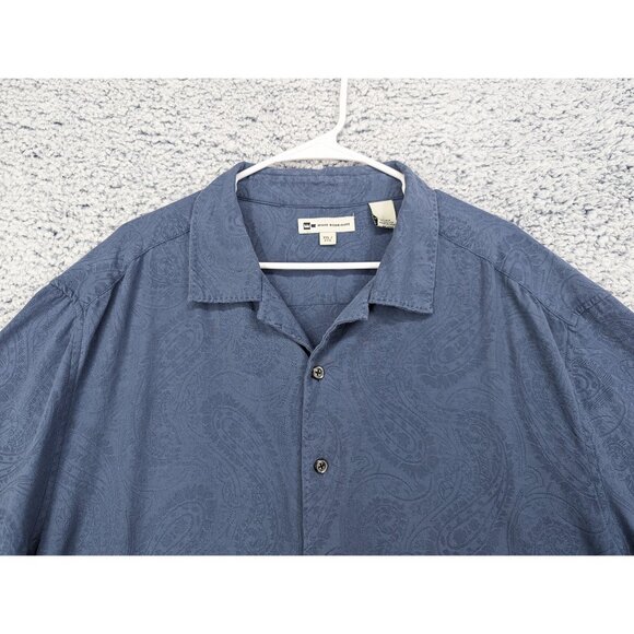 Wilke Rodriguez Paisley Silk Shirt Mens XXL Button Up Beach Travel Vacation Blue - Picture 5 of 12